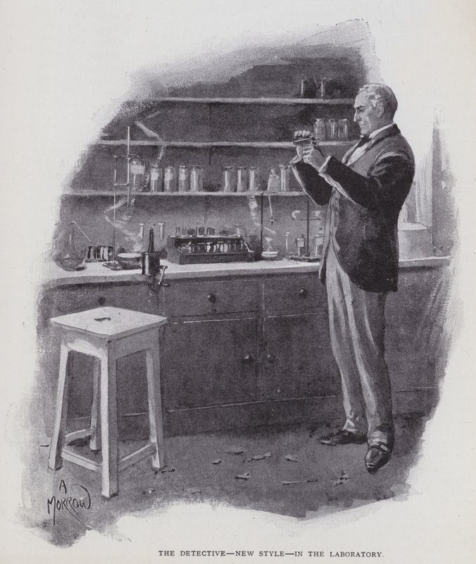 Il detective, nuovo stile, nel laboratorio da Albert Morrow