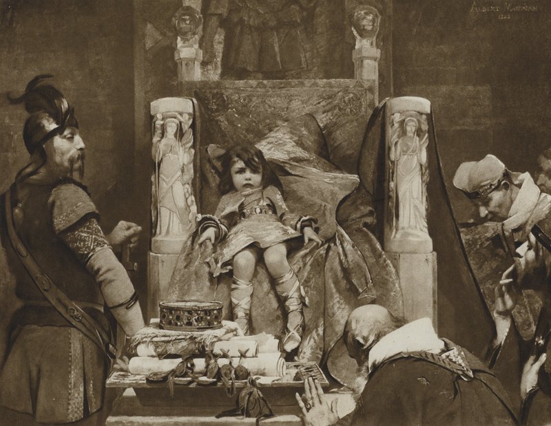 Clodoveo II, il Ragazzo Re dei Franchi da Albert Pierre René (after) Maignan