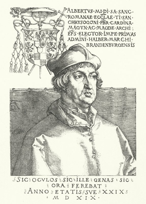 Cardinale Albrecht di Brandeburgo, Elettore e Arcivescovo di Magonza da Albrecht Dürer