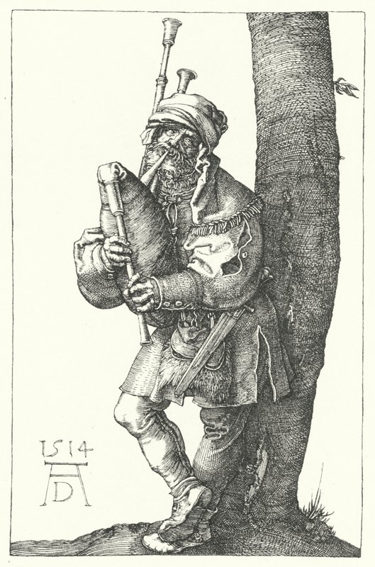 Suonatore di cornamusa da Albrecht (after) Durer or Duerer
