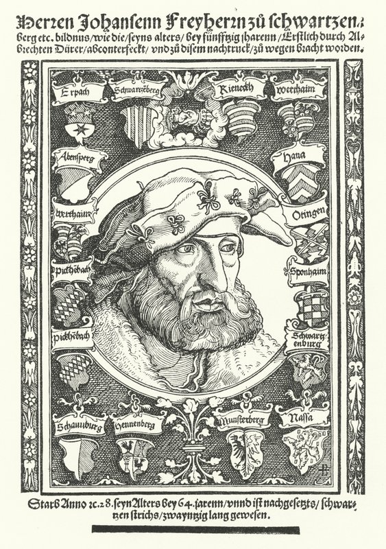 Johann di Schwarzenberg, moralista, poeta e riformatore tedesco (incisione) da Albrecht (after) Durer or Duerer