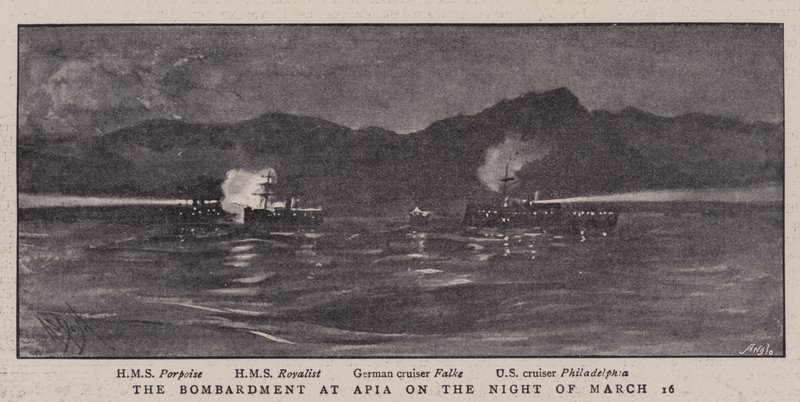 Il Bombardamento ad Apia nella Notte del 16 Marzo da Alexander Stuart Boyd