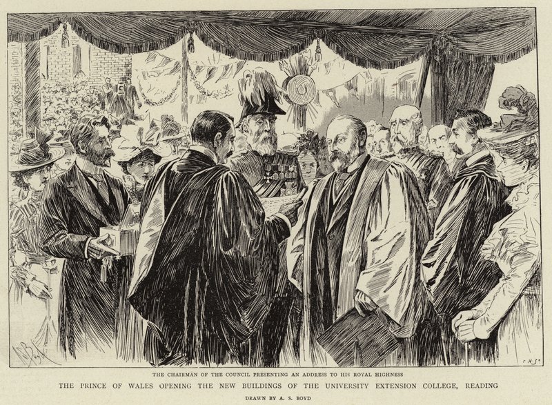 Il Principe di Galles inaugura i Nuovi Edifici del College di Estensione Universitaria da Alexander Stuart Boyd