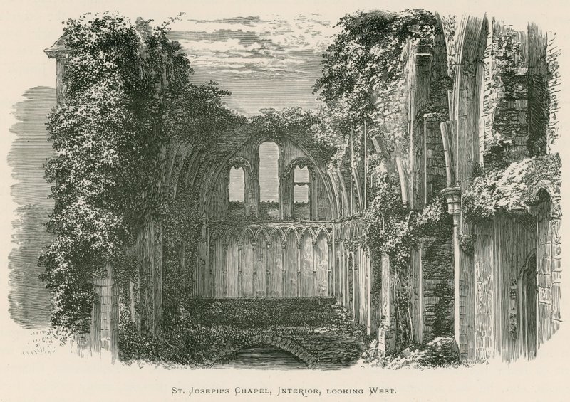 Abbazia di Glastonbury, Cappella di San Giuseppe, Interno, vista verso ovest da Alexander Francis Lydon