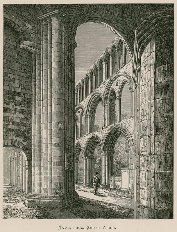 Abbazia di Jedburgh, Navata, dal Corridoio Sud da Alexander Francis Lydon