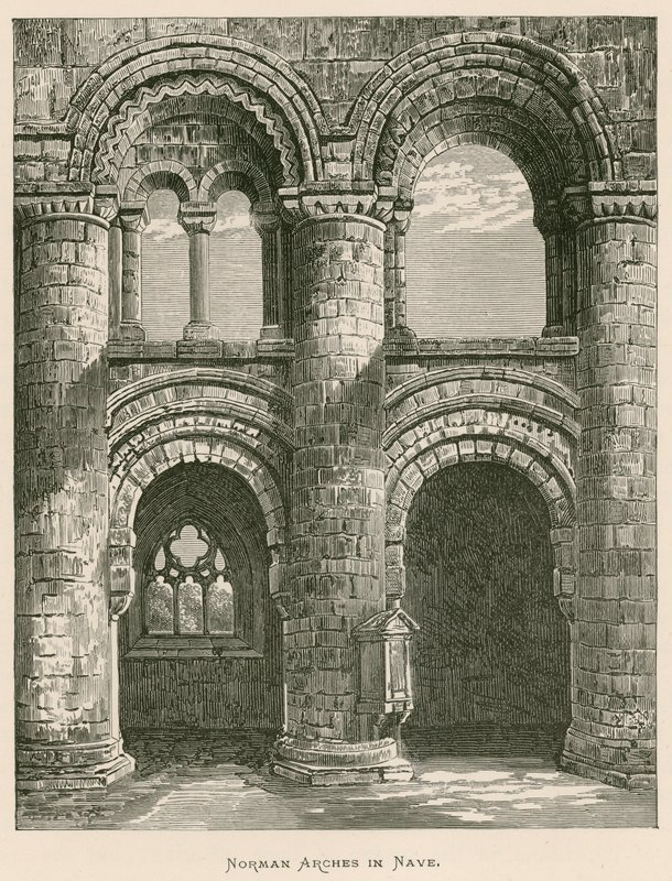 Abbazia di Jedburgh, archi normanni nella navata da Alexander Francis Lydon