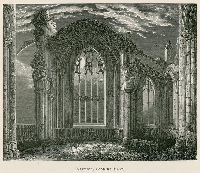 Abbazia di Melrose, interno, vista verso est da Alexander Francis Lydon