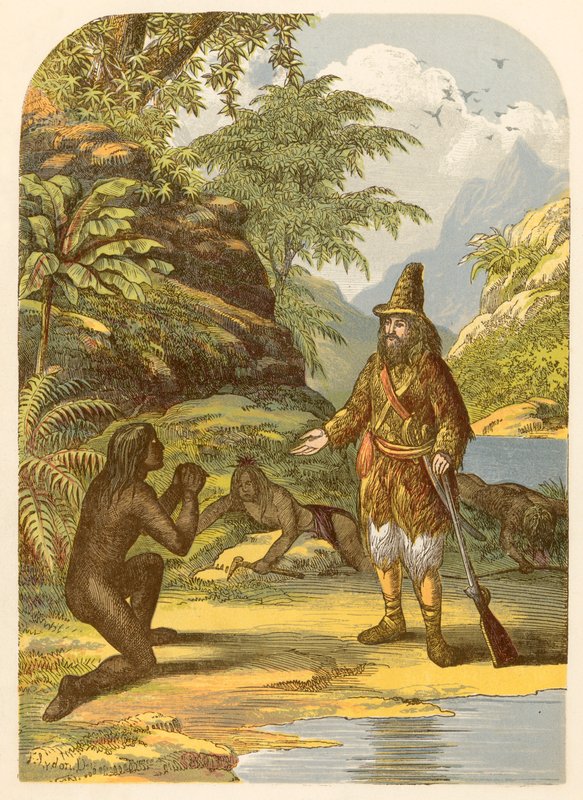 Robinson Crusoe salva Venerdì dai selvaggi da Alexander Francis Lydon