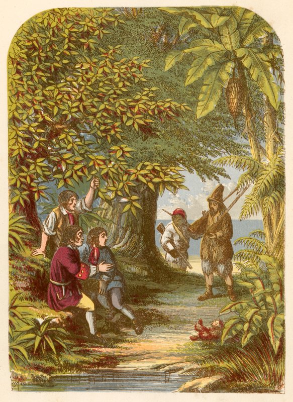 Robinson Crusoe sorprende i tre inglesi da Alexander Francis Lydon