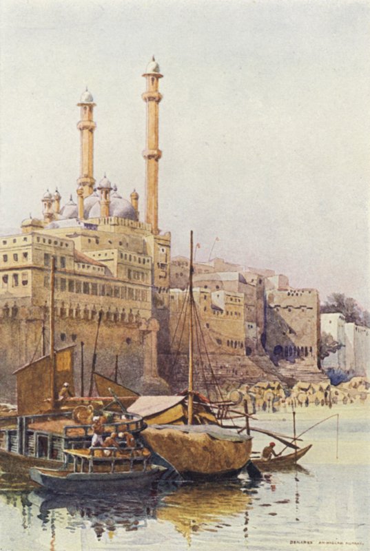 I Ghat sotto la Moschea di Aurangzeb, Benares da Alexander Henry Hallam Murray