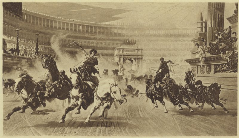 La corsa delle bighe (fotoincisione) da Alexander von Wagner