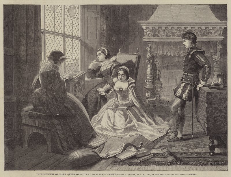 Prigionia di Maria Stuarda al castello di Loch Leven da Alfred Barron Clay