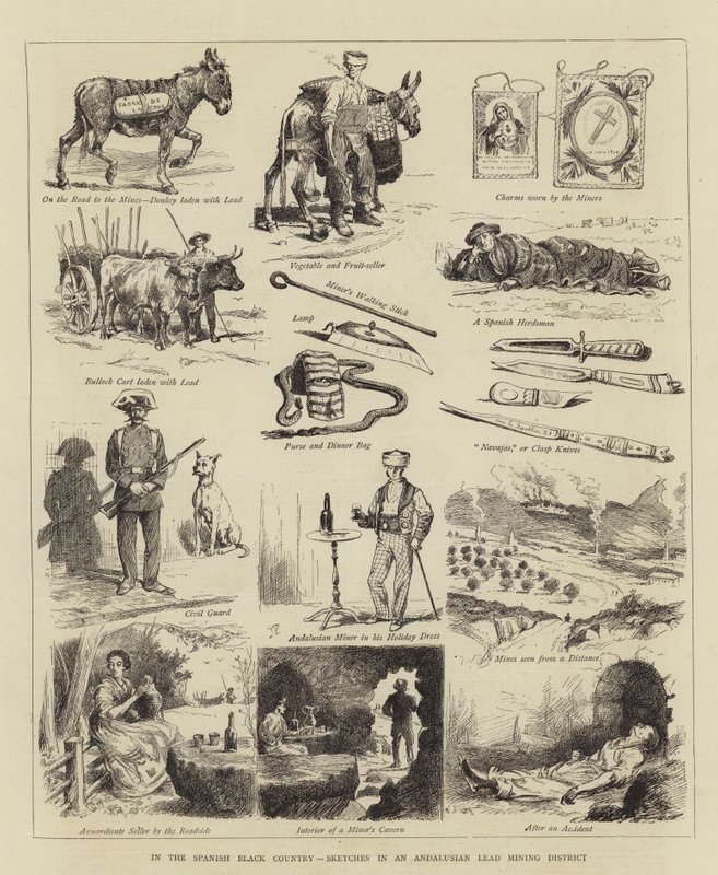 Nel bacino carbonifero spagnolo, schizzi in un distretto minerario di piombo andaluso da Alfred Chantrey Corbould