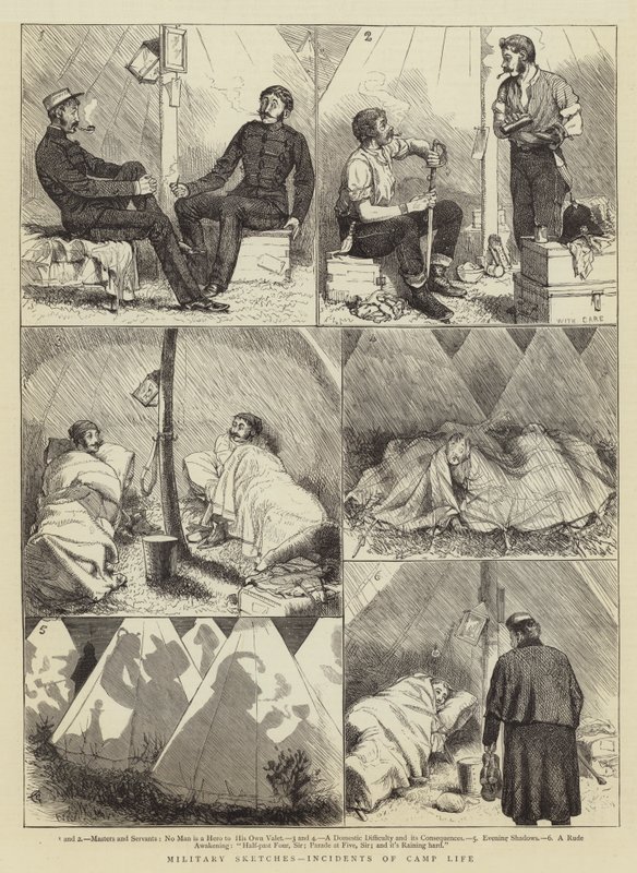 Schizzi Militari, Incidenti della Vita da Campo da Alfred Chantrey Corbould
