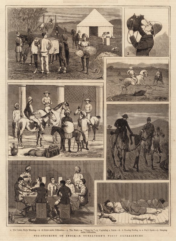 Caccia al cinghiale in India, le prime esperienze di un subalterno da Alfred Chantrey Corbould