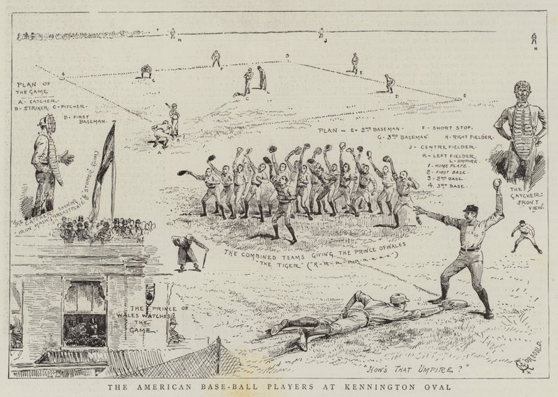 I giocatori di baseball americani al Kennington Oval da Alfred Chantrey Corbould