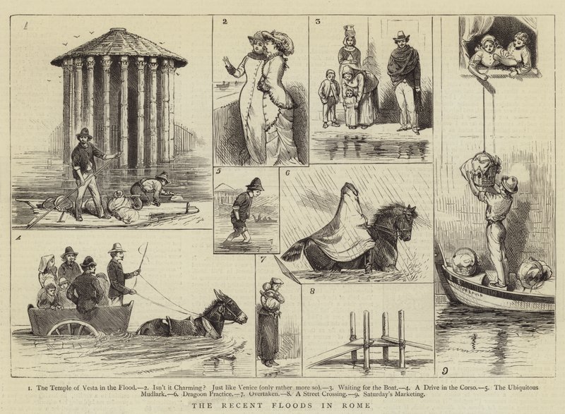 Le recenti inondazioni a Roma da Alfred Chantrey Corbould