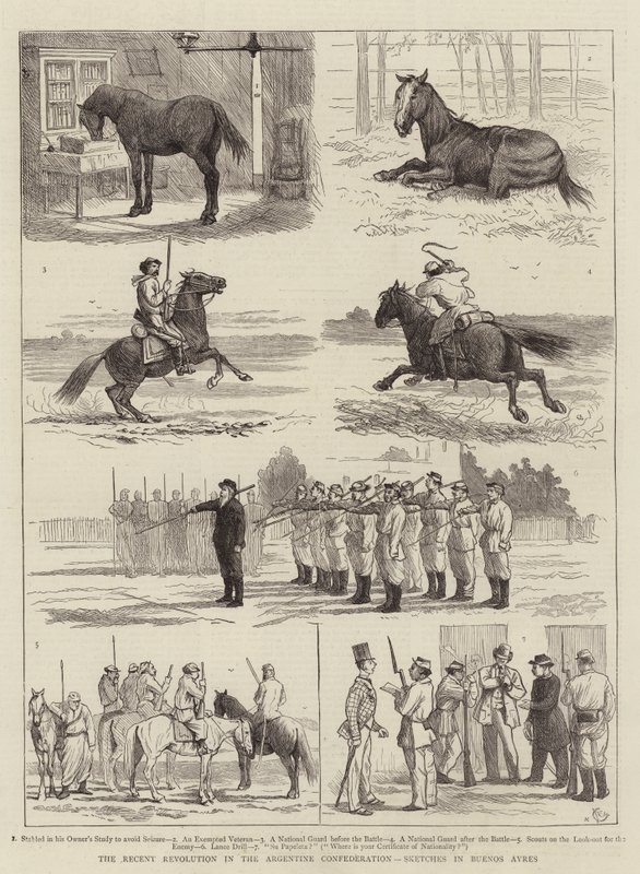 La recente rivoluzione nella Confederazione Argentina, schizzi a Buenos Ayres da Alfred Chantrey Corbould