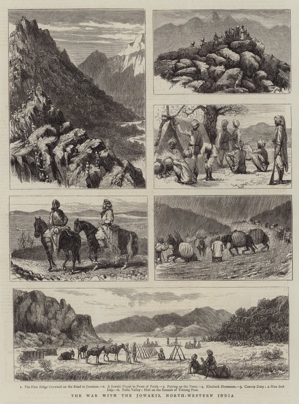 La guerra con i Jowaki, India nord-occidentale da Alfred Chantrey Corbould