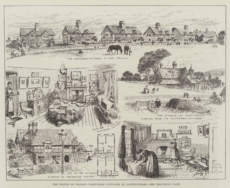 Le case dei lavoratori del Principe di Galles a Sandringham da Alfred Courbould