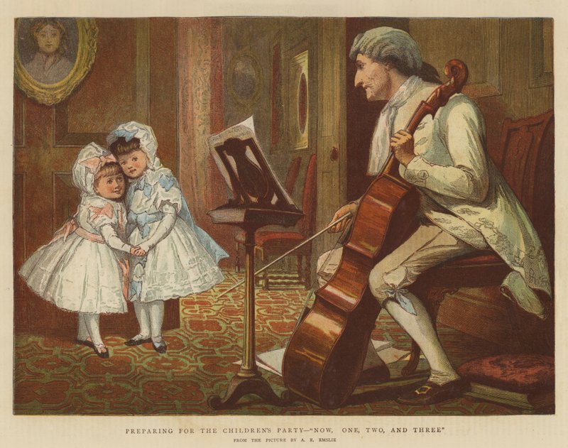 Preparativi per la festa dei bambini, Ora, Uno, Due e Tre da Alfred Edward Emslie