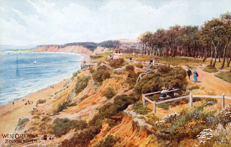 Passeggiata sulla scogliera ovest, Bournemouth da Alfred Robert Quinton