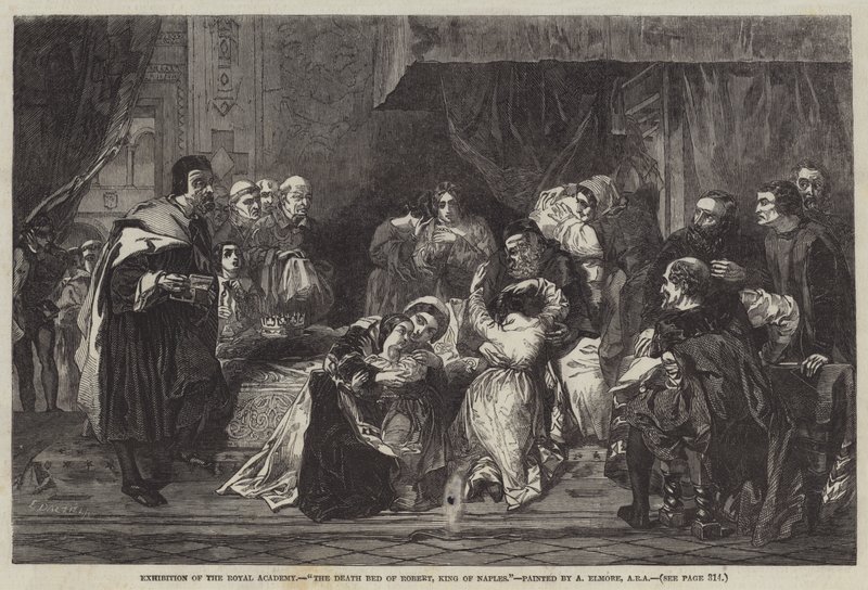 Il letto di morte di Roberto, re di Napoli da Alfred W. Elmore
