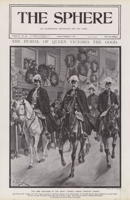 I principali dolenti al corteo funebre della Regina Vittoria attraverso Londra da Alfred (after) Pearse