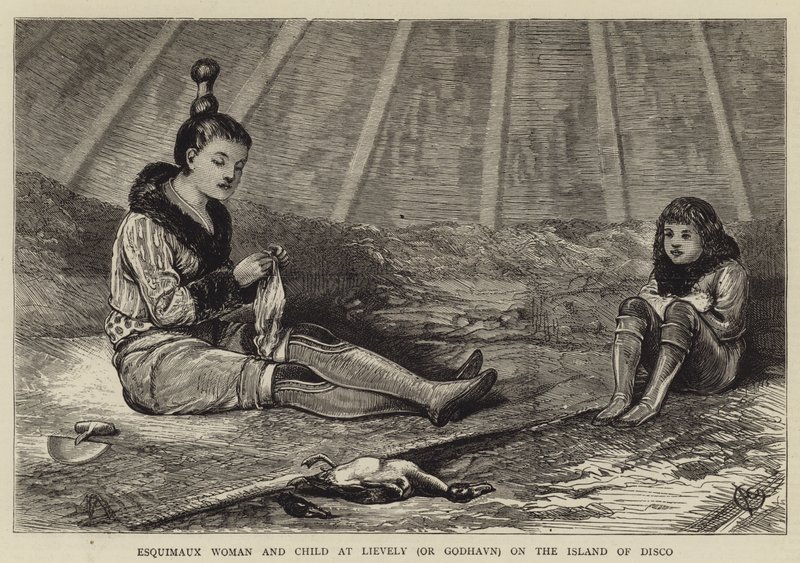 Donna esquimese e bambino a Lievely (o Godhavn) sull