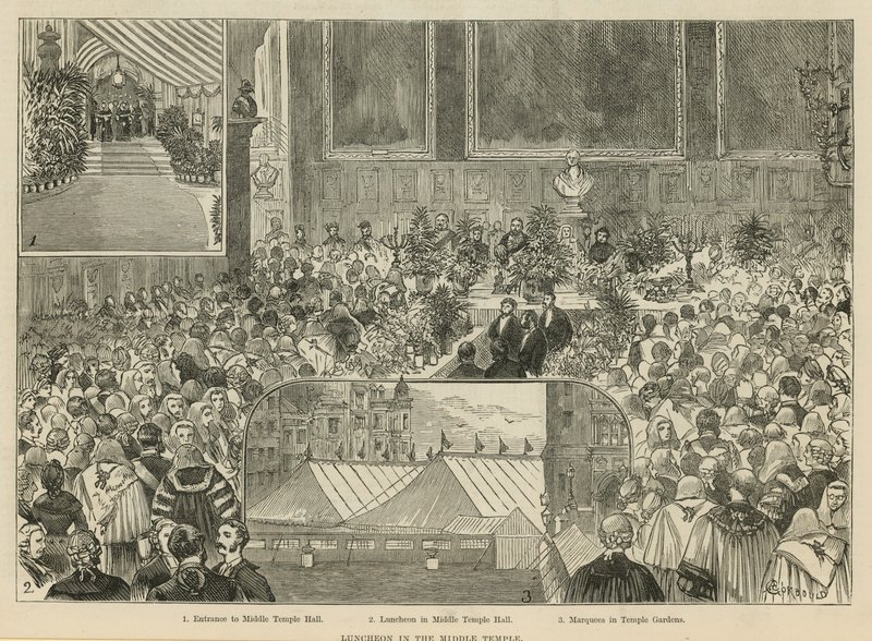 Le Royal Courts of Justice: pranzo al Middle Temple da Alfred Chantrey Corbould