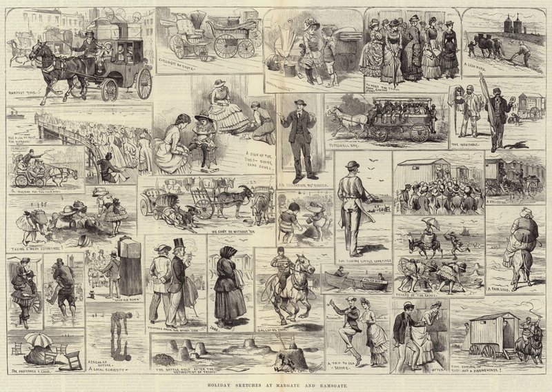 Schizzi di vacanza a Margate e Ramsgate da Alfred Courbould