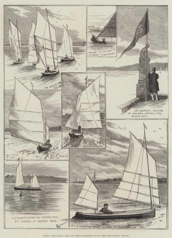 Royal Canoe Club, Gara per la Challenge Cup al Welsh Harp, Hendon da Alfred Courbould