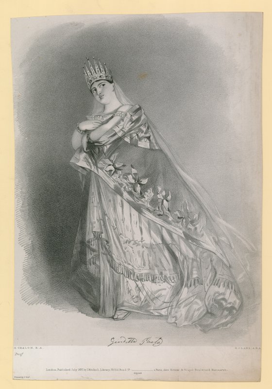 Giuditta Pasta, inciso da R.J. Lane, pubblicato nel luglio 1837 da Alfred Edward Chalon