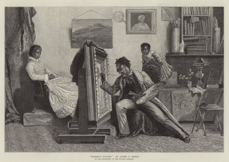 Ritocchi finali, nella mostra alla Dudley Gallery da Alfred Edward Emslie