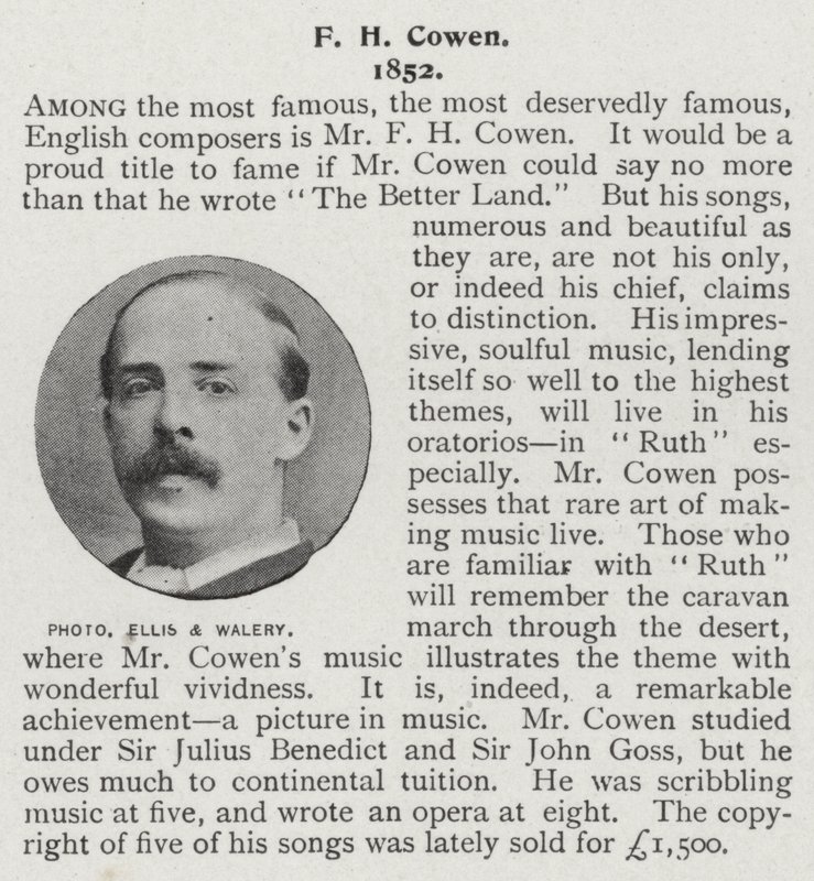 Frederic Hymen Cowen, pianista, direttore d