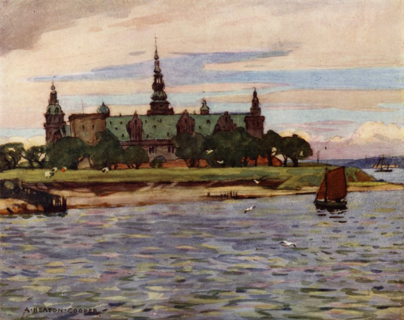 Danimarca: Helsingor, Castello di Kronborg da Alfred Heaton Cooper