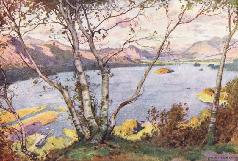 Distretto dei Laghi: Derwentwater e Bassenthwaite Lake, da High Lodore da Alfred Heaton Cooper