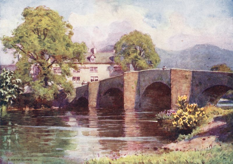 Distretto dei Laghi: Swan Inn, Newby Bridge, Windermere da Alfred Heaton Cooper