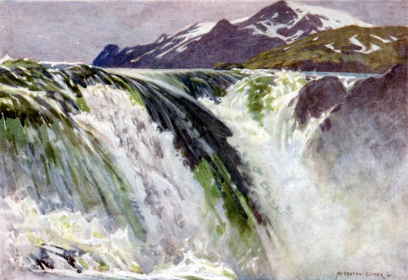 Stora Sjofallet, grandi cascate del lago, Saltoluokta da Alfred Heaton Cooper