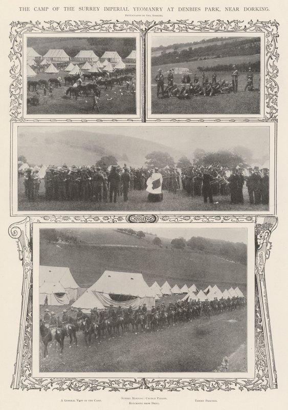Il Campo della Surrey Imperial Yeomanry a Denbies Park, vicino a Dorking da Alfred Hugh Fisher