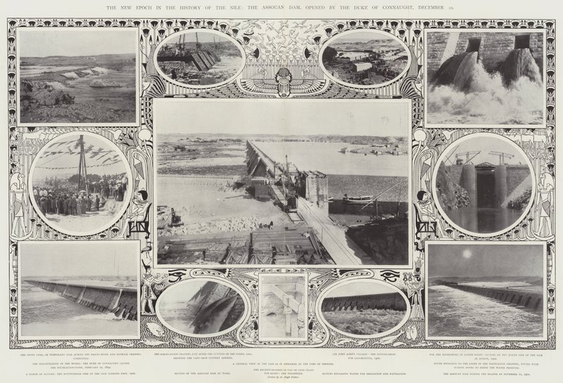 La nuova epoca nella storia del Nilo, la diga di Assuan, inaugurata dal Duca di Connaught, 10 dicembre da Alfred Hugh Fisher