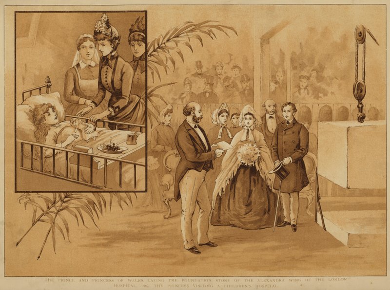Principe e Principessa del Galles che posano la prima pietra dell