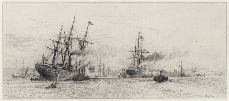 Navigazione sul Mersey da Alfred Louis Brunet Debaines