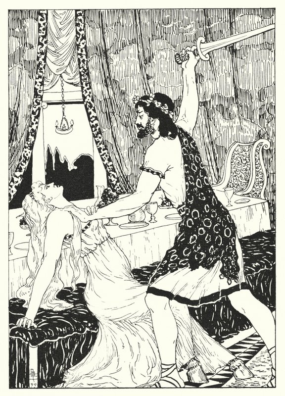 La storia vera di Luciano: Luciano e la Donna con le Gambe di Asino (incisione) da Alfred Payne Garnett