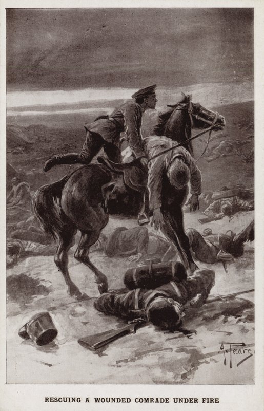 Salvataggio di un compagno ferito sotto il fuoco, Prima Guerra Mondiale da Alfred Pearse