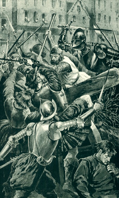 Il conte di Angus e i suoi lancieri attaccati da Sir Patrick Hamilton da Alfred Pearse