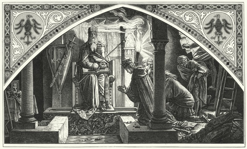 Ottone III alla tomba di Carlo Magno da Alfred Rethel