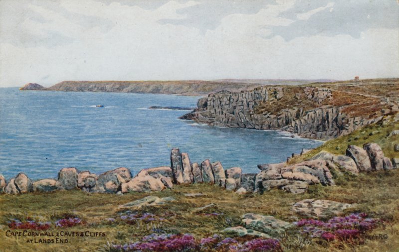 Capo Cornwall, e grotte e scogliere a Lands End da Alfred Robert Quinton