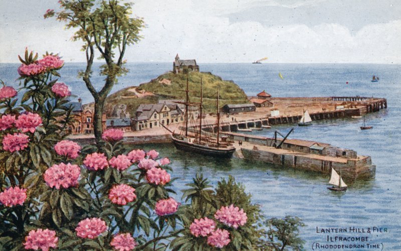 Collina della lanterna e molo, Ilfracombe, (tempo di rododendri) da Alfred Robert Quinton