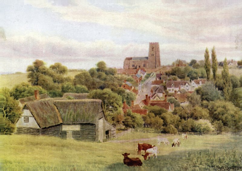 La chiesa sulla collina, Kersey, Suffolk da Alfred Robert Quinton
